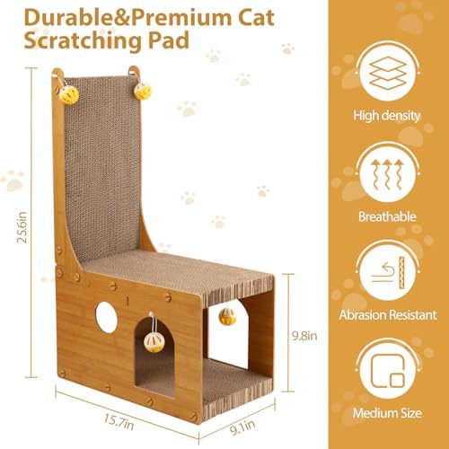 YEMOO ​Cat Scratcher, Cat Scratching Board, L Shaped Vertical Cat Scratcher - Image 5