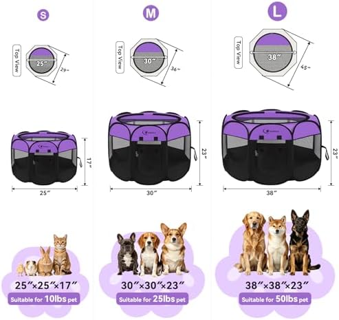 Siedihit Dog Cat Playpen, Puppy Pet Playpen, Small Dogs Tent Crates Cage - Image 2