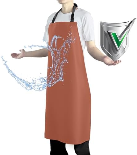 Waterproof Apron with Comfortable Adjustable Bib Rubber Vinyl Dishwasher Heavy by Vammcht
