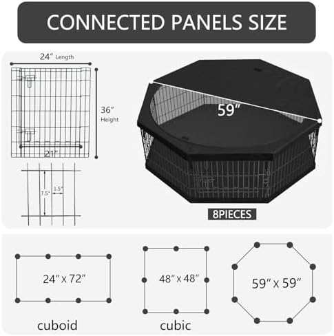 PETIME Foldable Metal Dog Exercise Pen/Pet Puppy Playpen Kennels Yard Fence - Image 3