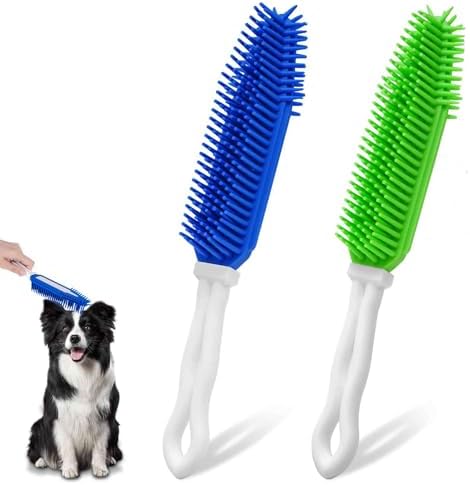 2 Pack Dog Grooming Bath Brush, Premium Soft Silicone Pet Brushes by Brillirare