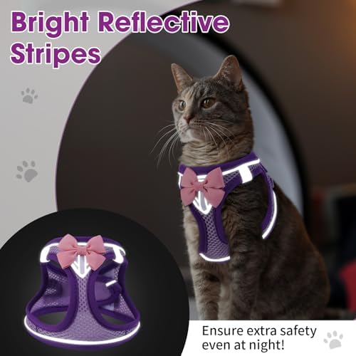 Cat Vest Harness and Leash Set, Escape Proof Kitten Harness Purple S - Image 5