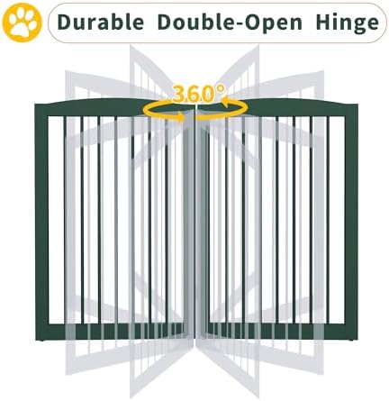 PUPETPO Freestanding Pet Gate for Dogs, Foldable Wooden Dog Gate for House - Image 5
