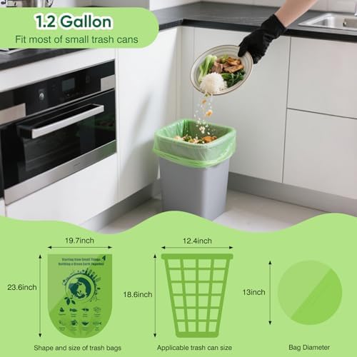 Small Trash Bags 4 Gallon: 120 Count Small Garbage bags, Compost Waste Bag - Image 3