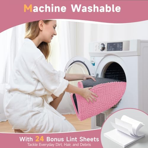Ophanie Pink Bathroom Rugs Sets 2 Piece, Soft Chenille Bath Mat, Non Slip - Image 6