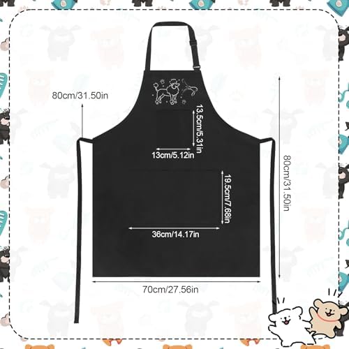Dog Grooming Apron with 4 Pockets Grooming Apron - Image 2