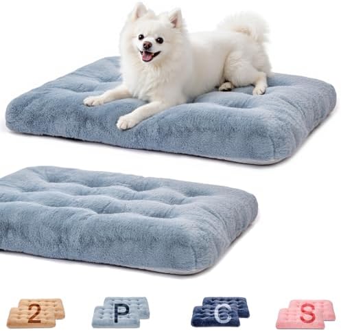 2 Pack Dog Bed, Washable Deluxe Plush Dog Crate Beds by MOIRIG