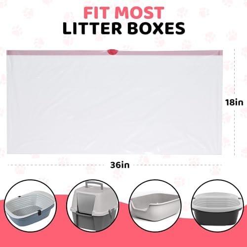 Cat Litter Box Liners 60 Count Drawstring Kitty Litty Waste Liner Clean Up - Image 6