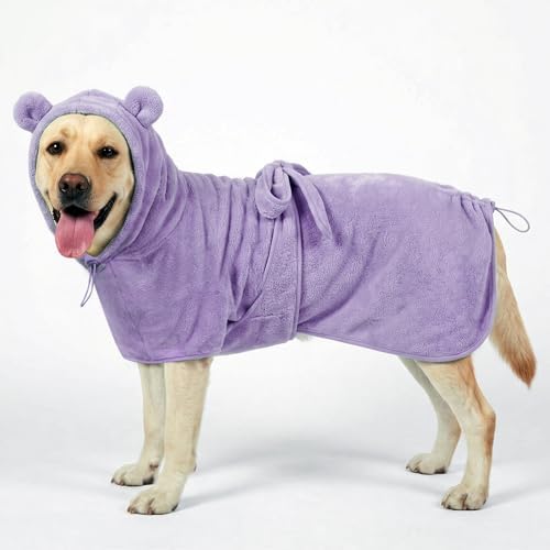 Medium to Large Size Dog Bathrobe, Quick Drying Super Absorbent, Warm Dog Towels by KOOGAL