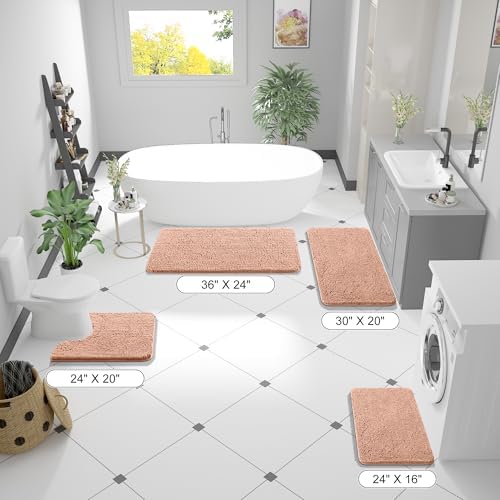 OLANLY Bathroom Runner Rugs 45x27, Extra Soft Absorbent Chenille Bath Rugs - Image 2