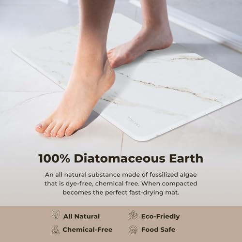 TOSORO - Stone Bath Mat Diatomaceous Earth Shower Mat Non-Slip Super Absorbent - Image 4