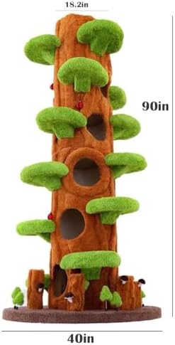 Magic Forest Cat Tree Tower, 90 inches Tall, Real Solid Wood Cat Tree - Image 2