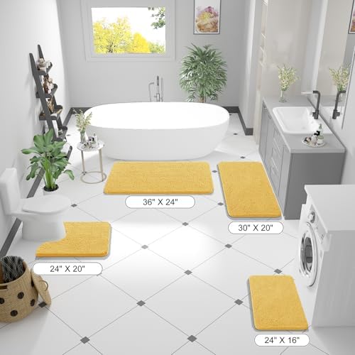 OLANLY Large Bathroom Rugs 70x46, Extra Soft Absorbent Chenille Bath Rugs - Image 2
