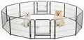 NEWBULIG Dog Playpen 12 Panels 24 Inch Indoor Outdoor Metal Dog Fence Pen by NEWBULIG