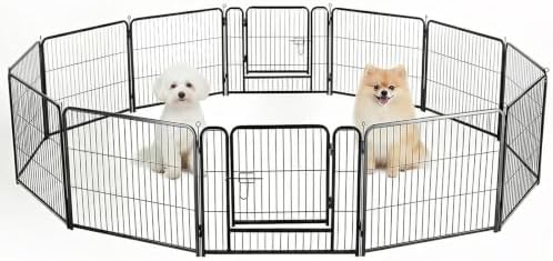 NEWBULIG Dog Playpen 12 Panels 24 Inch Indoor Outdoor Metal Dog Fence Pen by NEWBULIG