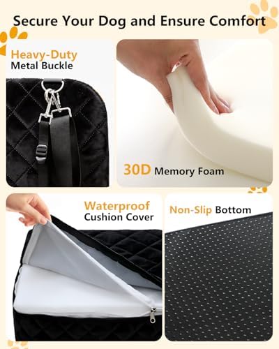 Dog Car Seat for Smal Dogs Up to 35lb, Machine Washable Dog Booster Car Seat - Image 5