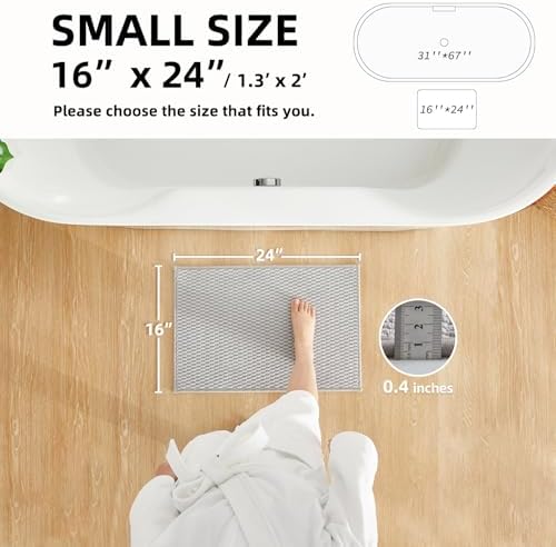 TYUU Bathroom Rugs Non Slip Washable, Super Absorbent Thin Bath Mat Small Quick - Image 2