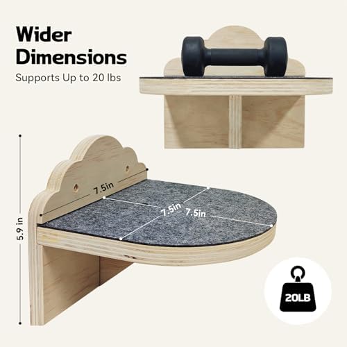 3 Pcs Cat Wall Steps, 7.5-Inch Cat Wall Shelves - Image 2