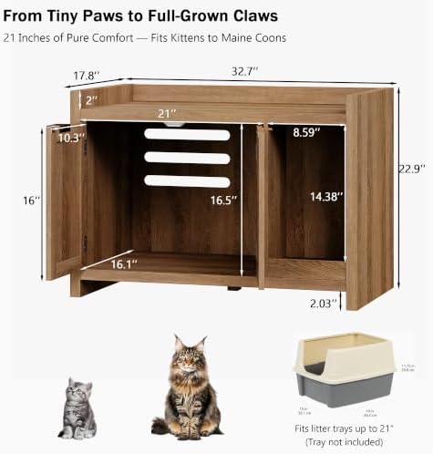 Cat Litter Box Enclosure, Modern Rattan Hidden Litter Box Furniture - Image 2