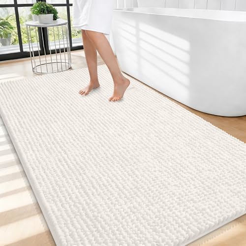 OLANLY Thick Chenille Large Bathroom Rugs 44x32, Absorbent Bath Mat by OLANLY