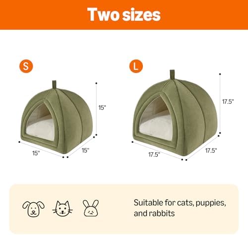 Amazon Basics Cat Bed Cave, 2-in-1 Foldable House - Image 3