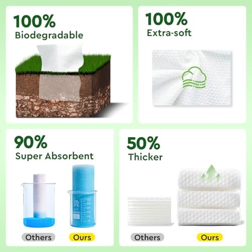 Elvira 100 Count Disposable Face Towels, Ultra Soft Skincare Facial Towels - Image 5