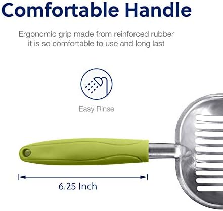 WePet Cat Litter Scoop, Aluminum Alloy Sifter, Kitty Metal Scooper, Deep Shovel - Image 3