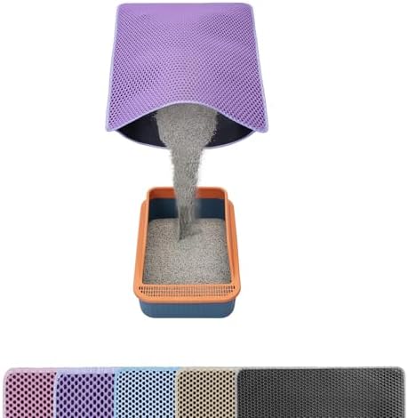 Cat Litter Mat Litter Trapping Mat, Cat Litter Box Mat 32"x22", 2 Layer by USHARP