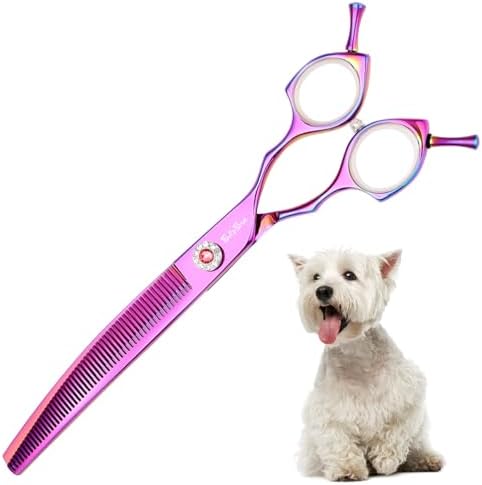 7.5inch Curved Thinner Dog Grooming Scissors, 56 Teeth Shears by SnipStar
