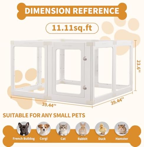 Acrylic Dog Playpen Indoor for Small Dogs & Puppies - Image 2