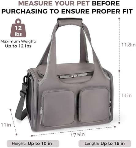 Dog Cat Carrier Airline Approved Collapsible Soft-Sided Pet Travel Bag - Image 2
