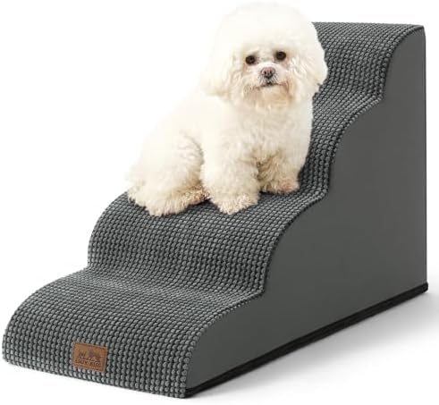 COZY KISS Dog Stairs for Small Dog 19.7" H, 4 Step Pet Ramp for Bed by COZYKISS