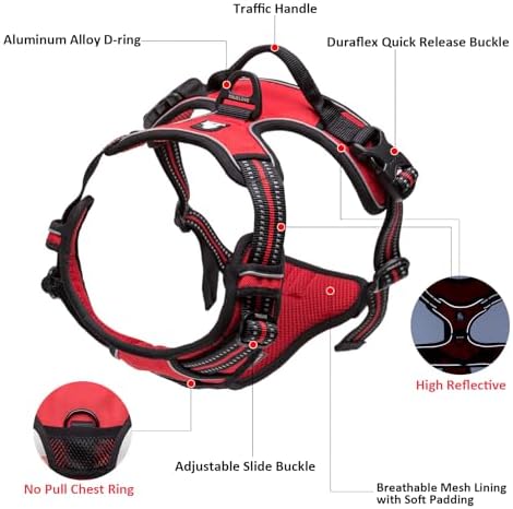 TRUE LOVE Adjustable No-Pull Dog Harness Reflective Vest, Neon Yellow - Image 2