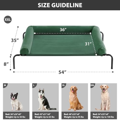 RRPETHOME Large Elevated Cooling Cot, Portable Outdoor Raised Dog Bed - Image 2