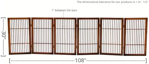 Urnporium Pet Dog Gate Freestanding, Strong Durable Folding Wooden Fence - Image 3