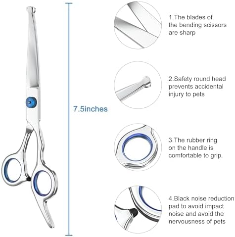 7.5" Curved Dog Grooming Scissors - Image 2