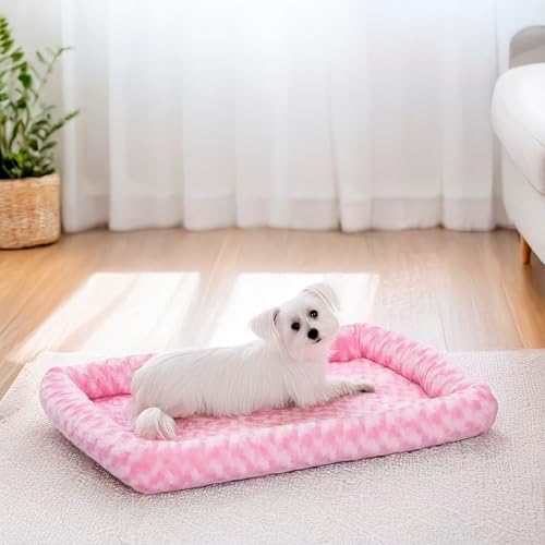 QuietTime by Midwest 22" Dog Crate Bolster Bed, Fashion Pink, Small Breeds - Image 2