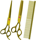 Dog Grooming Scissors Kit, Premium Stainless Steel Dog Shears by FAIGEO