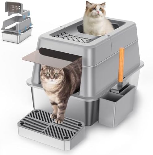 Aphyxen XL Stainless Steel Litter Box by APHYXEN