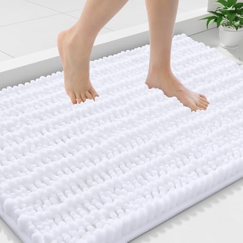 Smiry Bathroom Rugs 36X24, Extra Soft Rubber Backing Chenille Bath Mats by Smiry