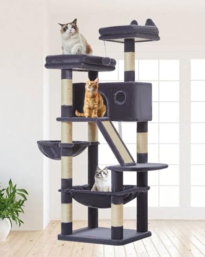 Taoqimiao Sturdy Cat Tree, 58In Cat Tower by Taoqimiao