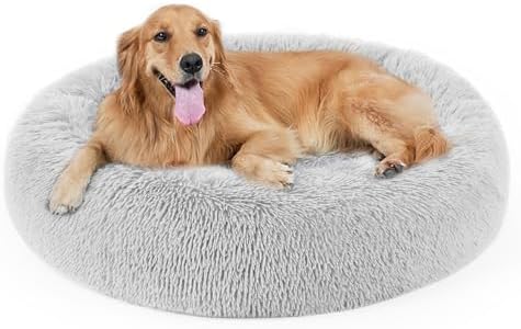 Dog Bed, Cat Calming Bed, Faux Fur Pillow Pet Donut Cuddler Round Plush Bed by DogBaby