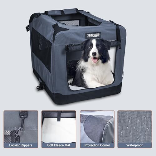JESPET 3 Door Soft Dog Crates Kennel, Collapsible Travel Pet Carrier - Image 3