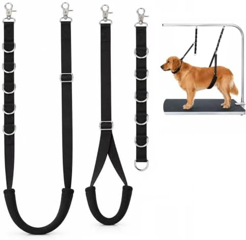 Dog Grooming Loops Supplies Pet Dog Grooming Belly Straps Belly Band Black Solf by FURSDOLY