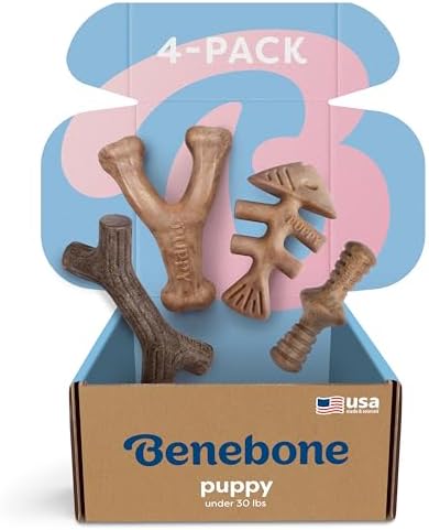Benebone Puppy 4-Pack Dog Chew Toys by Benebone