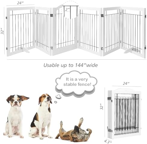 PAWLAND Dog Gate Indoor with Door, Freestanding - Image 5