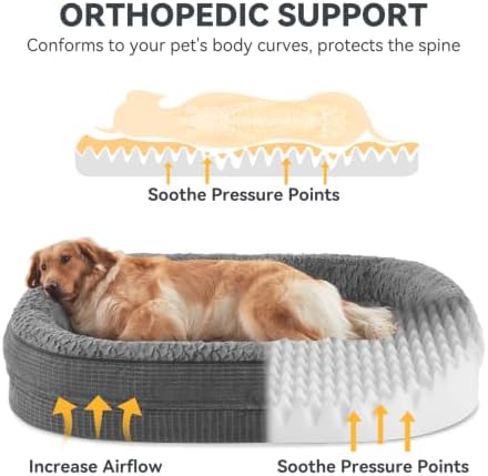 JOEJOY Orthopedic Dog Bed for Extra Large Dogs, XXL Egg-Crate Memory Foam Pet - Image 2