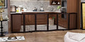 PUPETPO Freestanding Pet Gate for Dogs, Indoor Wooden Foldable Dog Gate for by PUPETPO