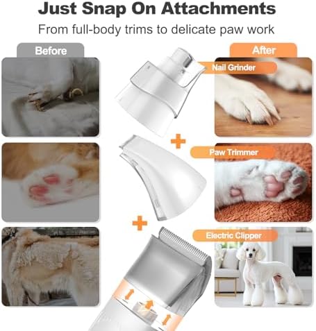 Afloia 6-in-1 Dog Grooming Vacuum Kit, Pet Clipper & Nail Grinder - Image 3