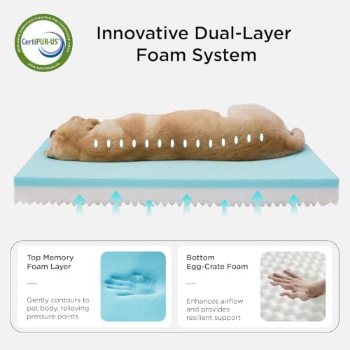 Bedsure Memory Foam Dog Bed Medium Size Dog, Orthopedic Crate Pads - Image 2